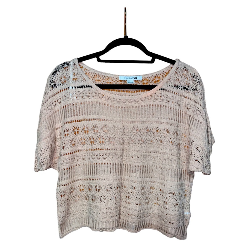 Ivory Cream Crochet Crop Top size medium